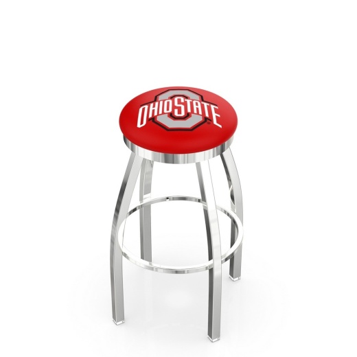 L8c2c Chrome Ohio State Swivel Bar Stool With Accent Ring By Holland Bar Stool Company