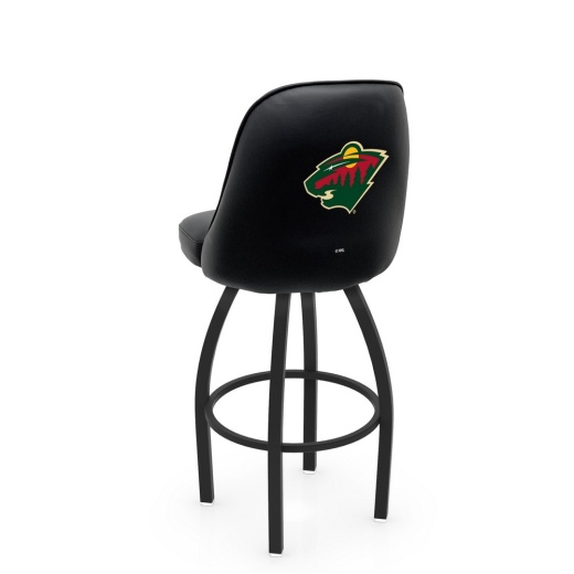 L048 Logo Grizzly Minnesota Wild Swivel Stool With Black Wrinkle Finish By Holland Stool Co