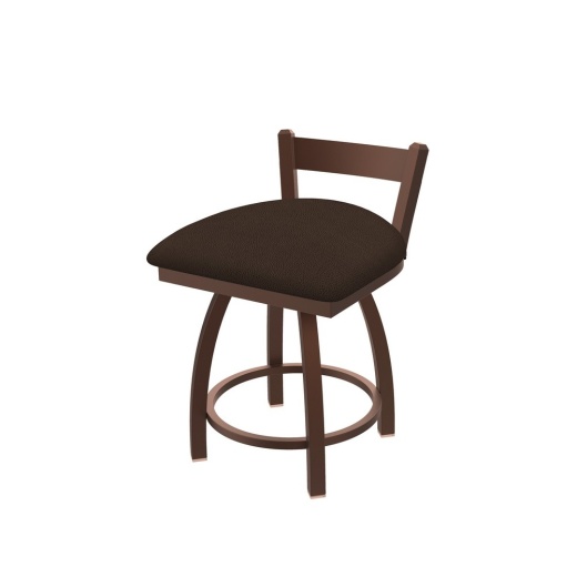 821 Catalina 18" Low Back Swivel Vanity Stool With Bronze Finish And Rein Coffee Seat