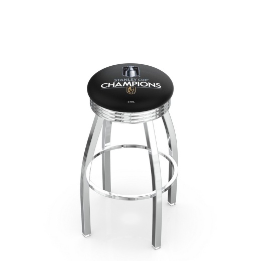 L8c3c Vegas Golden Knights 2023 Stanley Cup Swivel Stool With Chrome Finish By Hbs