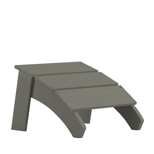 Sawyer Modern Commercial Grade Allweather Poly Resin Wood Adirondack Ottoman Foot Rest In Gray