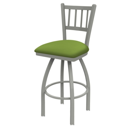 810 Contessa Swivel Stool With Anodized Nickel Finish And Canter Kiwi Green Seat