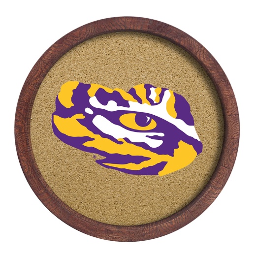 Lsu Tigers: Tiger Eye "Faux" Barrel Framed Cork Board