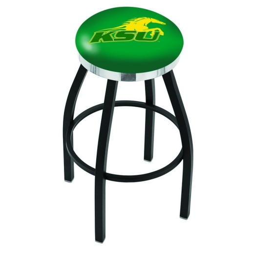L8b2c Kentucky State University Swivel Stool With A Black Wrinkle And Chrome Finish