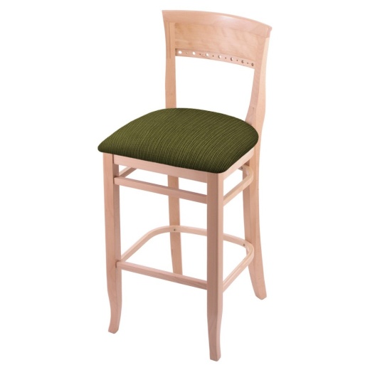 3160 30" Bar Stool With Natural Finish And Graph Parrot Seat