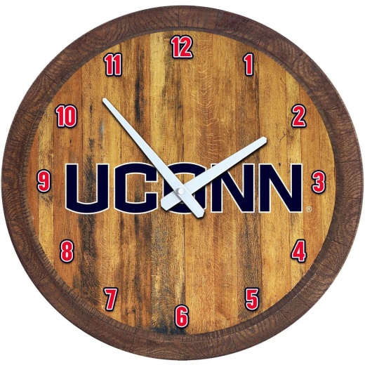 Uconn Huskies: "Faux" Barrel Top Wall Clock