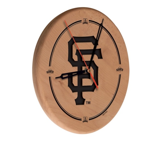 San Francisco Giants 13" Solid Wood Engraved Clock