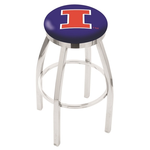 L8c2c Chrome Illinois Swivel Bar Stool With Accent Ring By Holland Bar Stool Company