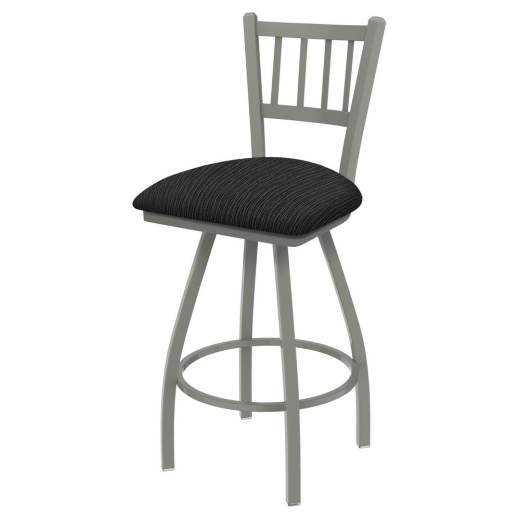 Xl 810 Contessa Swivel Stool With Anodized Nickel Finish And Graph Coal Seat