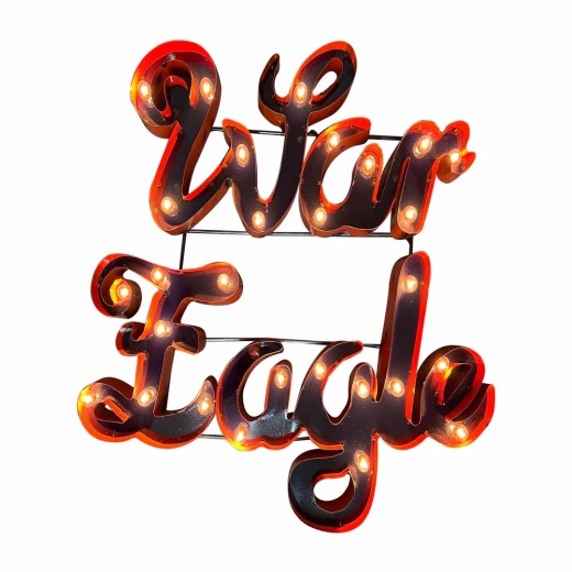 Auburn Universitywar Eagle Lighted Recycled Metal Sign