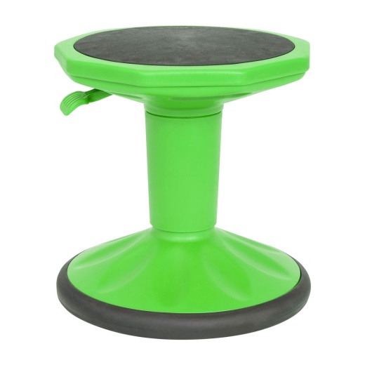 Carter Adjustable Height Kids Flexible Active Stool For Classroom And Home With Nonskid Bottom In Green, 14" 18" Seat Height
