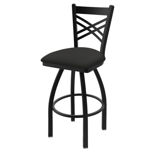 820 Catalina Swivel Stool With Black Wrinkle Finish And Canter Iron Seat