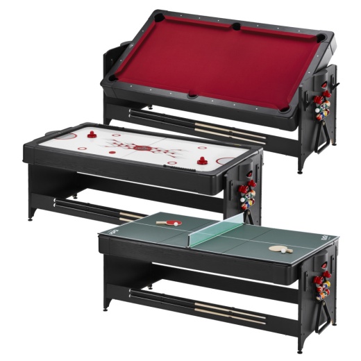 Fat Cat Original 3In1 7' Pockey Multigame Table Red