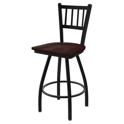 Xl 810 Contessa Swivel Stool With Black Wrinkle Finish And Dark Cherry Maple Seat