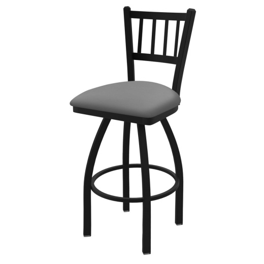 810 Contessa Swivel Stool With Black Wrinkle Finish And Canter Folkstone Grey Seat