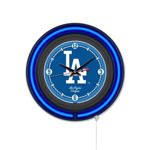 Los Angeles Dodgers Double Neon Wall Clock By Holland Bar Stool Company