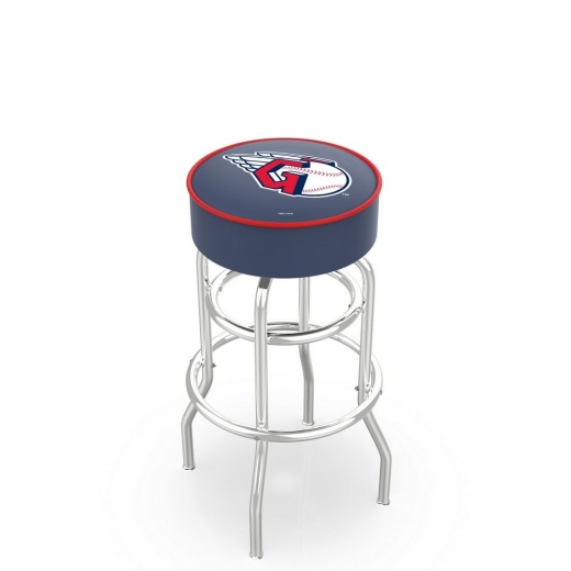 L7c1 Cleveland Guardians Doubleing Swivel Stool With Chrome Finish By Hbs