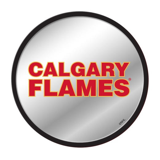 Calgary Flames: Secondary Logo Modern Disc Mirrored Wall Sign
