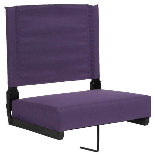 Grandstand Comfort Seats By Flash 500 Lb. Rated Lightweight Stadium Chair With Handle & Ultrapadded Seat, Dark Purple