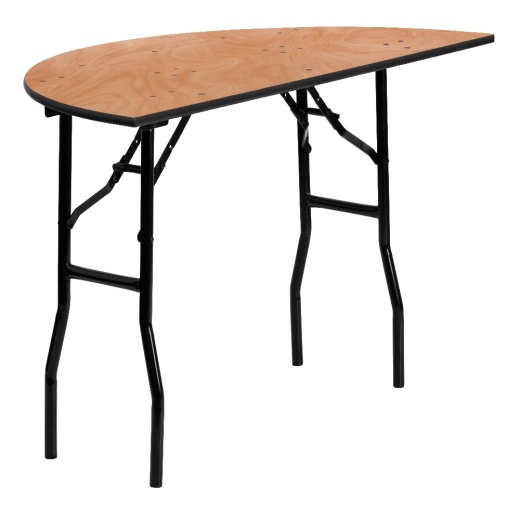Furman 4Foot Halfround Wood Folding Banquet Table