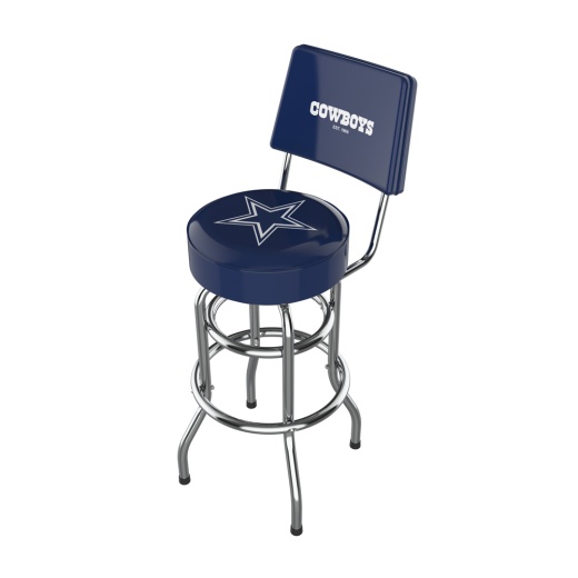 Dallas Cowboys Chrome Barstool W/Back