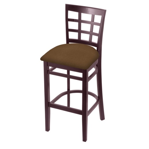 3130 Stool With Dark Cherry Finish And Rein Thatch Seat