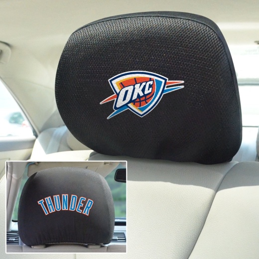 Oklahoma City Thunder Embroidered Head Rest Cover Set 2 Pieces