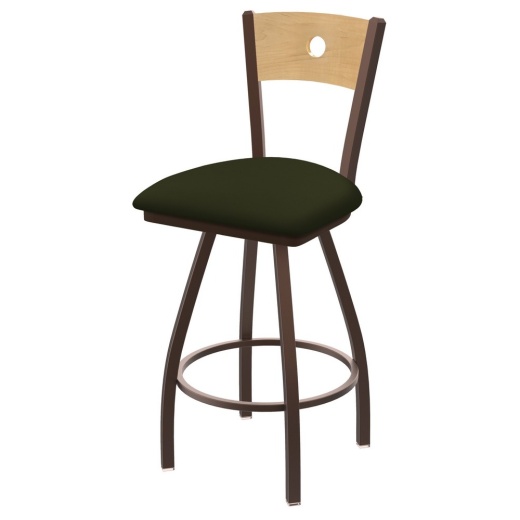 Xl 830 Voltaire Swivel Stool With Bronze Finish, Natural Back, And Canter Pine Seat