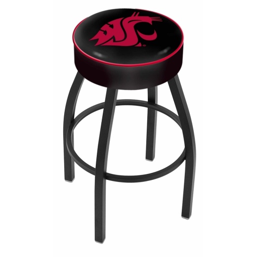 L8b1 4" Washington State Cushion Seat With Black Wrinkle Base Swivel Bar Stool By Holland Bar Stool Company