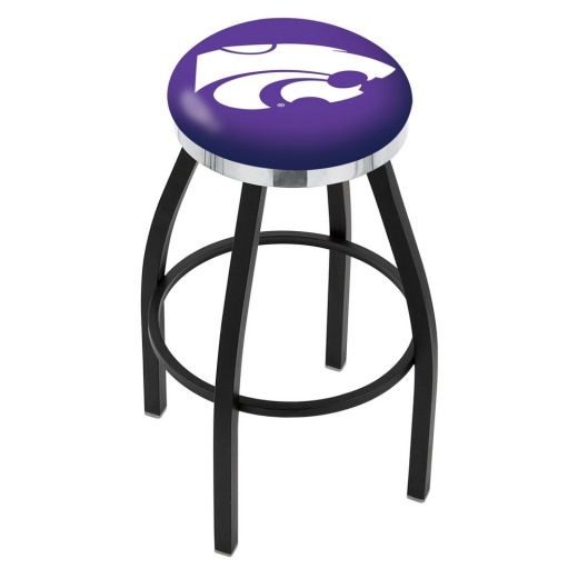 L8b2c Black Wrinkle Kansas State Swivel Bar Stool With Chrome Accent Ring By Holland Bar Stool Company
