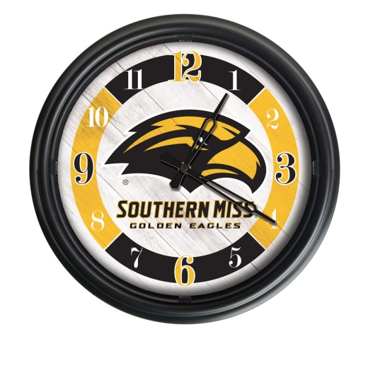 University Of Southern Mississippi Indoor/Outdoor Led Wall Clock By Holland Bar Stool Co