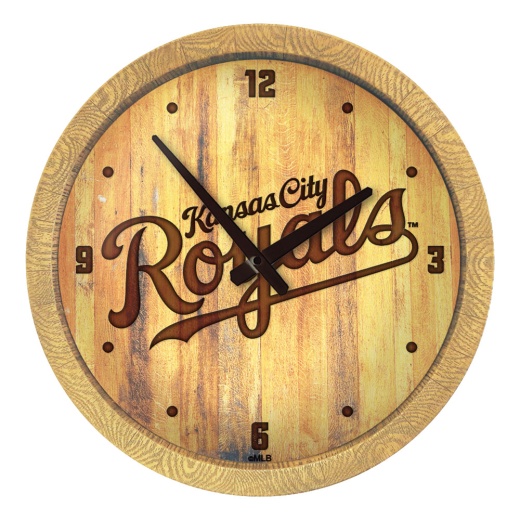 Kansas City Royals: Wordmark Branded "Faux" Barrel Top Clock