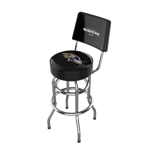 Baltimore Ravens Chrome Barstool W/Back