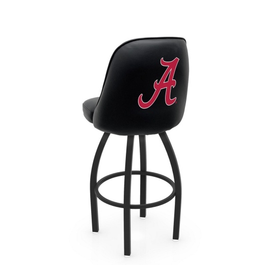 L048 Logo Grizzly Alabama "A" Swivel Stool With Black Wrinkle Finish By Holland Stool Co