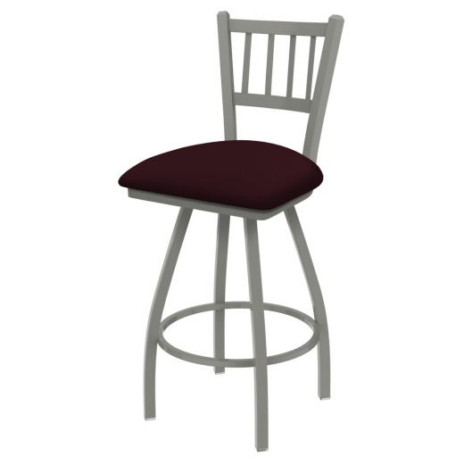 Xl 810 Contessa Swivel Stool With Anodized Nickel Finish And Canter Bordeaux Seat