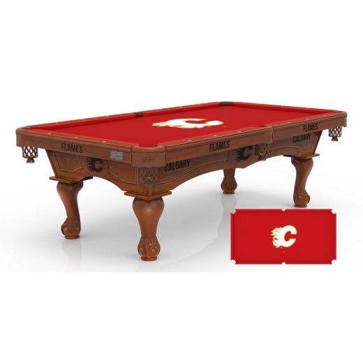 Calgary Flames 8' Pool Table By Holland Bar Stool Co