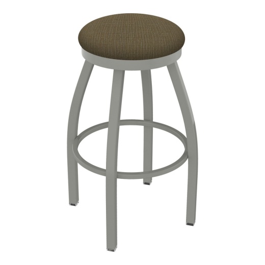 802 Misha Swivel Stool With Anodized Nickel Finish And Graph Cork Seat