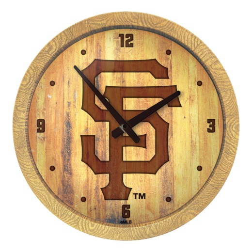 San Francisco Giants: Logo Branded "Faux" Barrel Top Clock