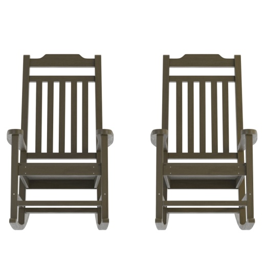 Set Of 2 Winston Allweather Rocking Chair In Mahogany Faux Wood