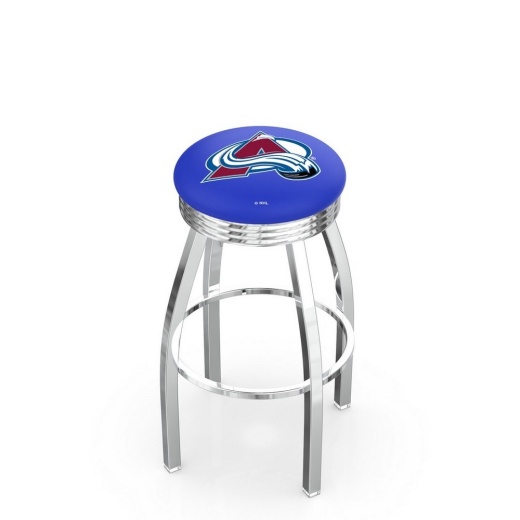 L8c3c Chrome Colorado Avalanche Swivel Bar Stool With 2.5" Ribbed Accent Ring By Holland Bar Stool Company