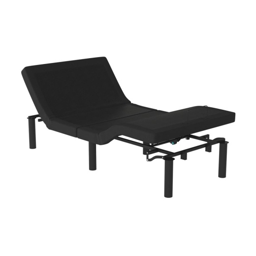 Selene Adjustable Upholstered Bed Base With Wireless Remote, Three Leg Heights, & Independent Head/Foot Incline Twin Xl Black