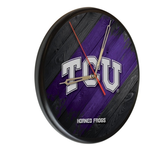 Tcu Digitally Printed Wood Clock By The Holland Bar Stool Co