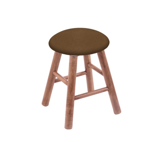 Maple Round Cushion Swivel Stool With Smooth Legs, Medium Finish, And Rein Thatch Seat