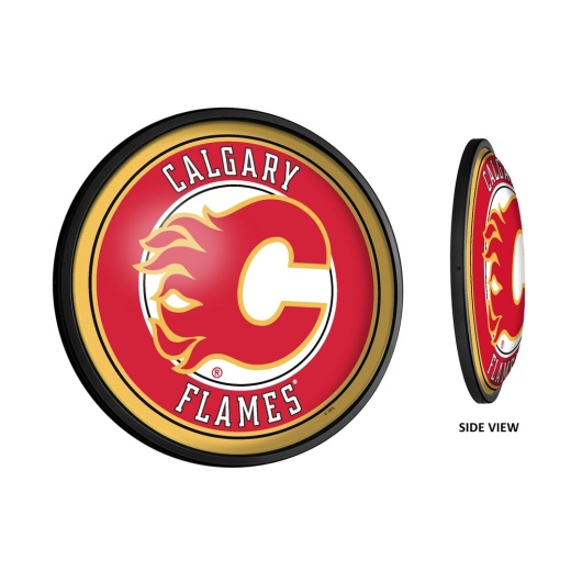 Calgary Flames: Round Slimline Illuminated Wall Sign