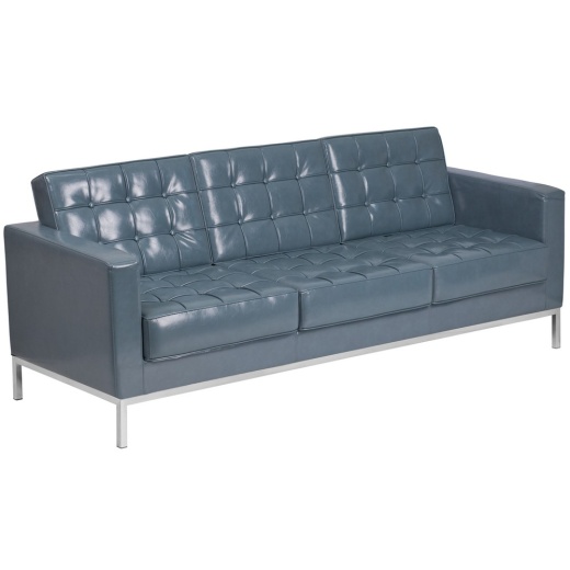 Hercules Lacey Series Contemporary Gray Leathersoft Sofa With Stainless Steel Frame