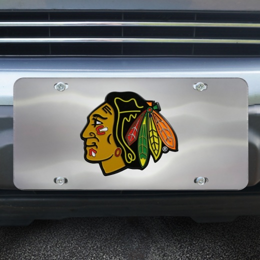 Chicago Blackhawks 3D Stainless Steel License Plate