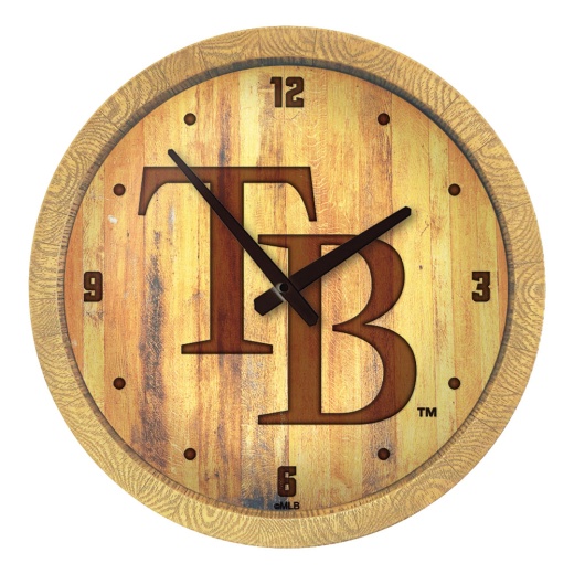 Tampa Bay Rays: Logo Branded "Faux" Barrel Top Clock