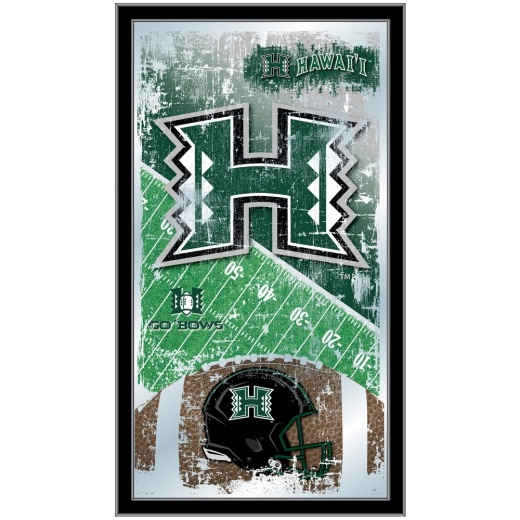 University Of Hawaii 15" X 26" Football Mirror By Holland Bar Stool Company