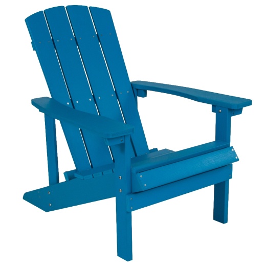 Charlestown Commercial Allweather Poly Resin Wood Adirondack Chair In Blue
