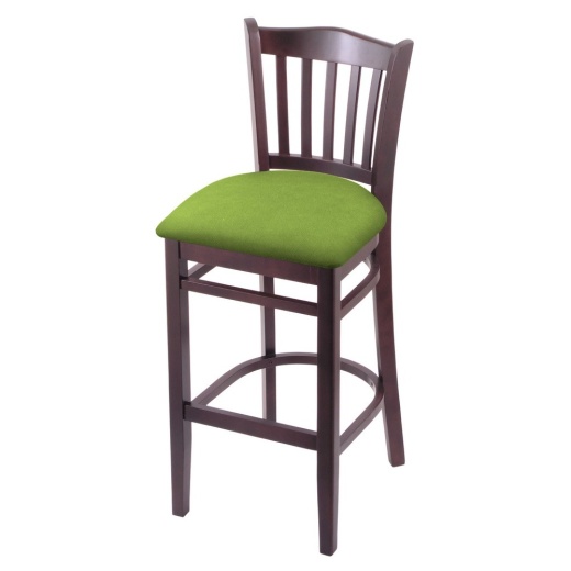 3120 25" Counter Stool With Dark Cherry Finish And Canter Kiwi Green Seat